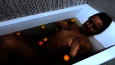 Miss4motivated nudist naked in orange bath