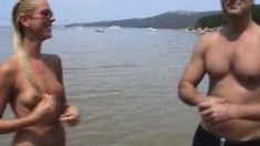 They vacation in Croatia and go to the beach before going back to fuck