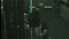 Sexy Brunette Gets Caught Displaying Her Blowjob Abilities By A Security Camera