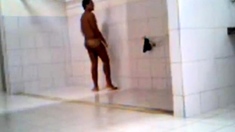 caught a guy turned on in gym shower