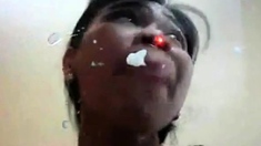 Filipina Girl Gina Jones Licking Up My Cum.