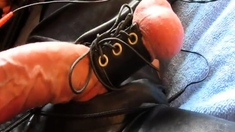 Huge hands free cum shot in catsuit (electro stimulation)