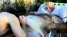 Hairy Grandpa Gets Sucked Off By Young Man